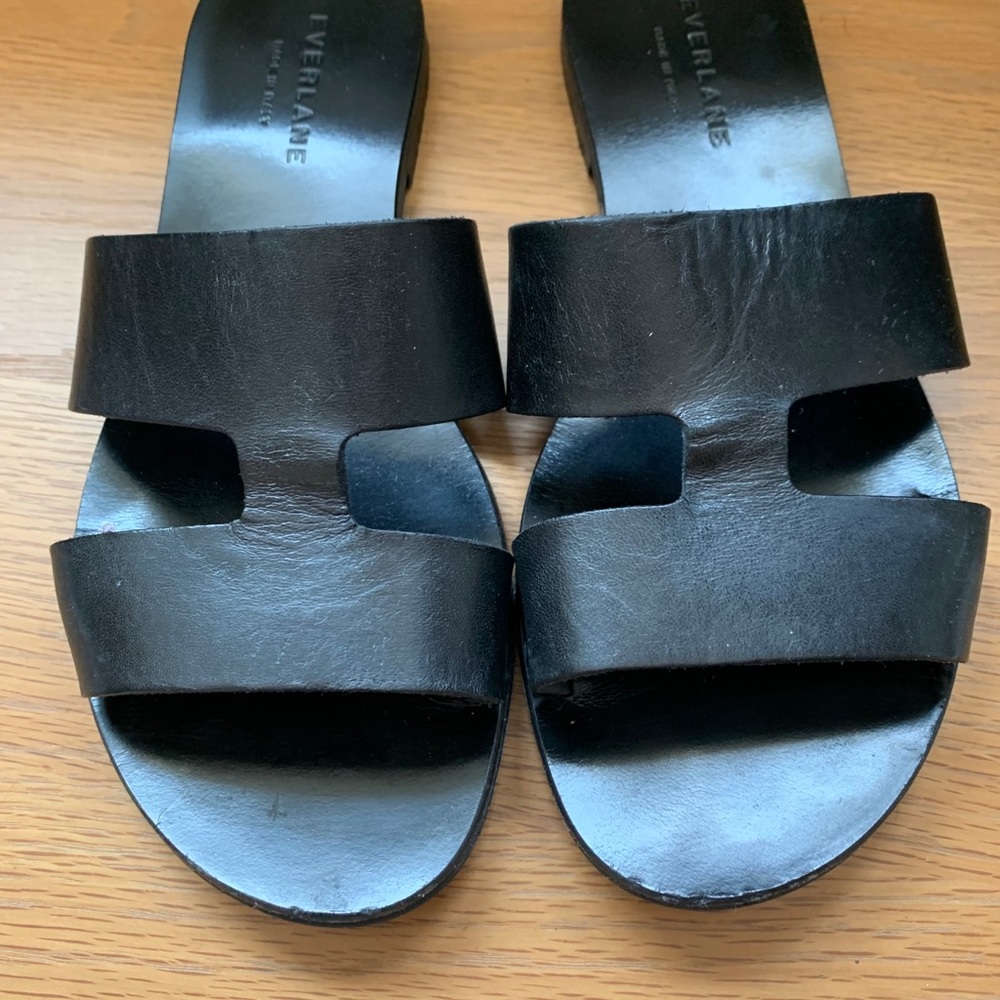 Everlane Black Leather Sandals